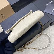 YSL Cassandre Chain Pouch In Lambskin White - 19x12×3cm - 5