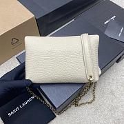 YSL Cassandre Chain Pouch In Lambskin White - 19x12×3cm - 3