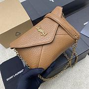 YSL Cassandre Chain Pouch In Lambskin Brown - 19x12×3cm - 6