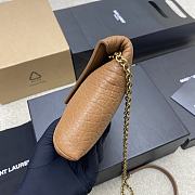 YSL Cassandre Chain Pouch In Lambskin Brown - 19x12×3cm - 3