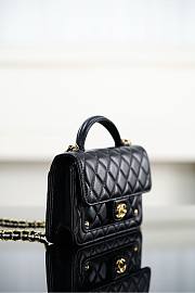 Chanel Clutch With Chain Shiny Lambskin Gold Tone Metal Black - 19x12x5cm - 5
