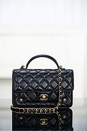 Chanel Clutch With Chain Shiny Lambskin Gold Tone Metal Black - 19x12x5cm - 2