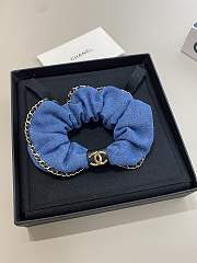 Chanel Denim Hair Scrunchie  - 4