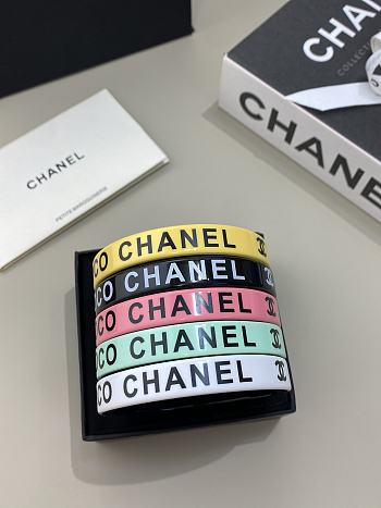 Chanel Resin Logo Bangle Bracelet Multcolors