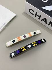 Chanel Narrow Black/ White Resin Star Barrette - 2