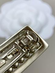 Chanel Gold Full Diamond Double C Pearl Handmade Hairpin - 6
