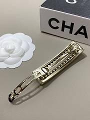 Chanel Gold Full Diamond Double C Pearl Handmade Hairpin - 4