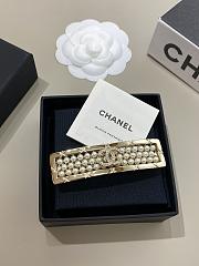 Chanel Gold Full Diamond Double C Pearl Handmade Hairpin - 1