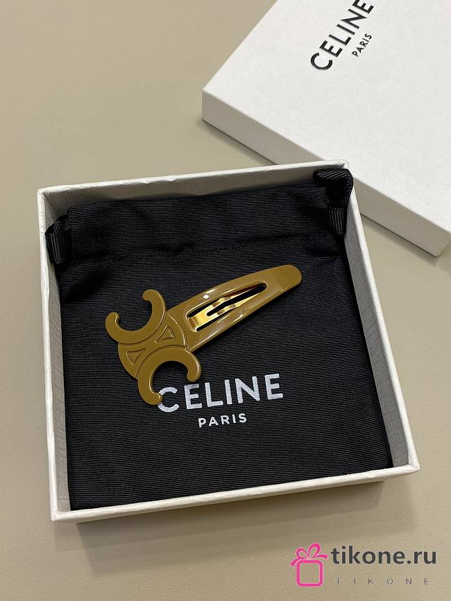 Celine Snap Hair Clip Brown - 1