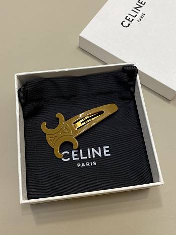 Celine Snap Hair Clip Brown