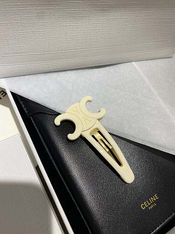 Celine Snap Hair Clip Off White