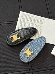 Celine Snap Hair Clip Black/ Denim Blue - 1