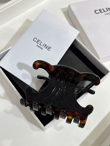 Celine Large Hair Claw in Acetate Dark Havana