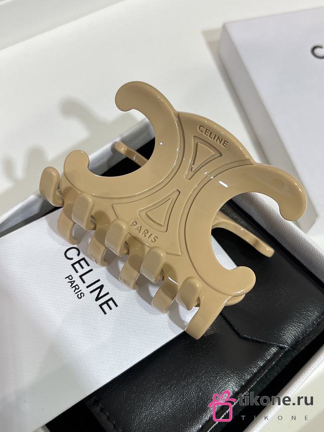 Celine Large Hair Claw in Acetate Beige - 1