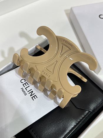 Celine Large Hair Claw in Acetate Beige