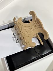 Celine Large Hair Claw in Acetate Beige - 4