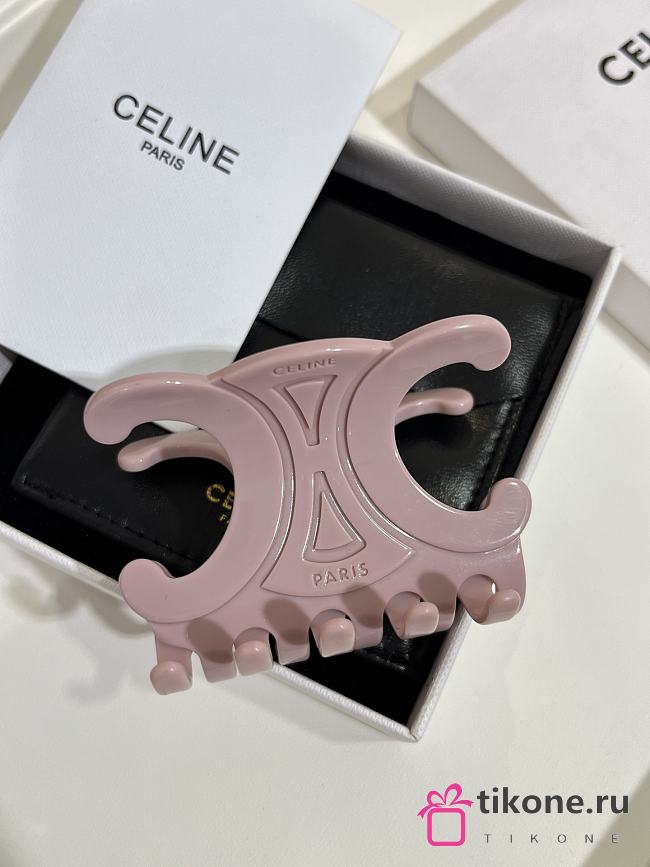 Celine Large Hair Claw in Acetate Light Pink - 1