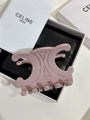 Celine Large Hair Claw in Acetate Light Pink