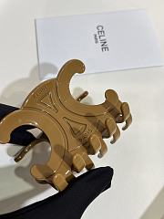 Celine Large Hair Claw in Acetate Brown - 5