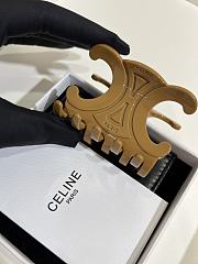 Celine Large Hair Claw in Acetate Brown - 3