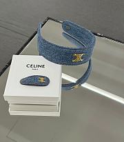 Celine Headband in Denim Brass with Gold Finish Blue - 6