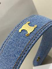 Celine Headband in Denim Brass with Gold Finish Blue - 3
