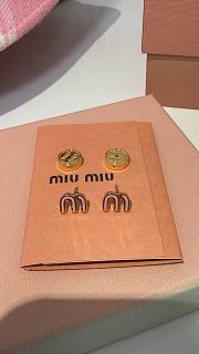 Miumiu Enameled Gold Metal Earrings Pink - 1