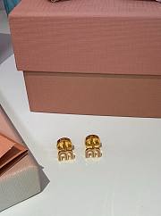Miumiu Enameled Gold Metal Earrings Pink - 2