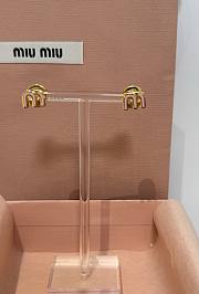 Miumiu Enameled Gold Metal Earrings Pink - 3