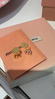 Miumiu Enameled Gold Metal Earrings Pink - 5
