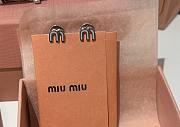 Miumiu Enameled Silver Metal Earrings Blue - 5