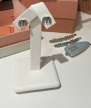 Miumiu Enameled Silver Metal Earrings Blue - 2
