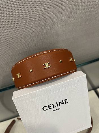 Celine Gold Finish Headband Tan/Gold