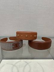 Celine Gold Finish Headband Tan/Gold - 3