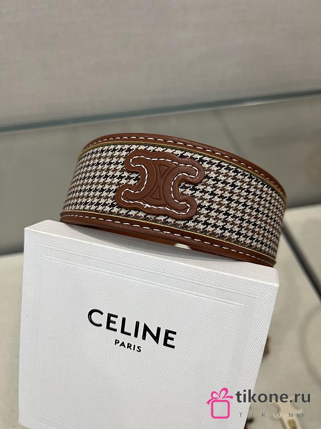 Celine Triomphe Headband Tan - 1