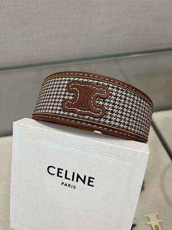 Celine Triomphe Headband Tan