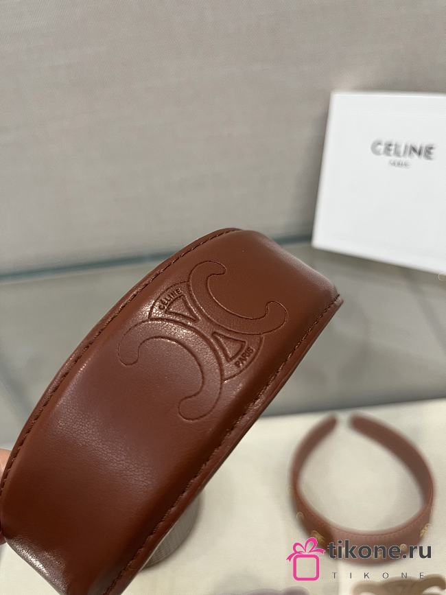 Celine Headband in Calfskin Leather Tan - 1