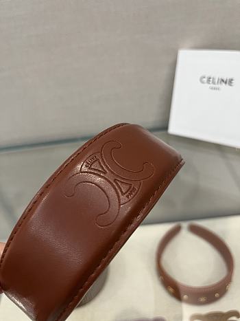 Celine Headband in Calfskin Leather Tan