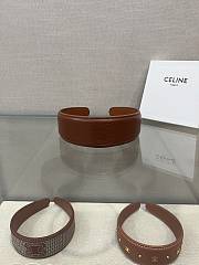 Celine Headband in Calfskin Leather Tan - 2