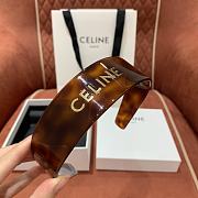 Celine Headband in Acetate and Steel Blond Havana/ Gold - 1