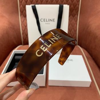 Celine Headband in Acetate and Steel Blond Havana/ Gold