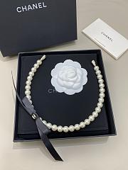 Chanel Headband Pearl Metallic & Satin Pearl White Gold & Black - 5