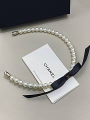 Chanel Headband Pearl Metallic & Satin Pearl White Gold & Black - 3