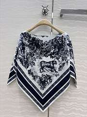 Dior Toile de Jouy Sauvage Dior Silk Top Ecru and Navy Blue Silk Twill - 6