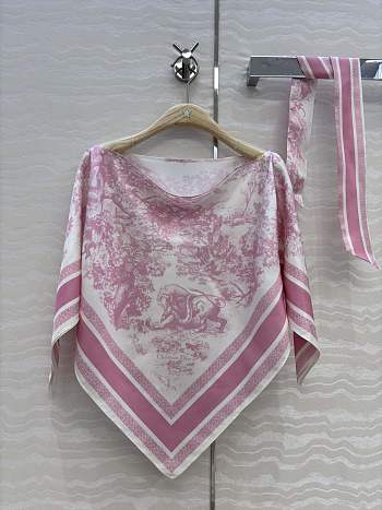 Dior Toile de Jouy Sauvage Dior Silk Top White and Candy Pink Silk Twill