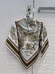 Dior Toile de Jouy Sauvage Dior Silk Top White and Beige Silk Twill - 1