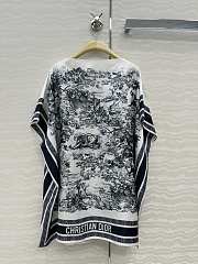Dioriviera Toile de Jouy Sauvage Dior Silk Top White and Navy Blue Silk Twill  - 4