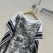 Dioriviera Toile de Jouy Sauvage Dior Silk Top White and Navy Blue Silk Twill  - 3