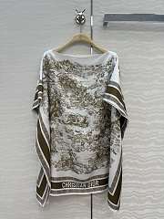 Dioriviera Toile de Jouy Sauvage Dior Silk Top White and Beige Silk Twill  - 4