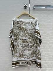 Dioriviera Toile de Jouy Sauvage Dior Silk Top White and Beige Silk Twill  - 3